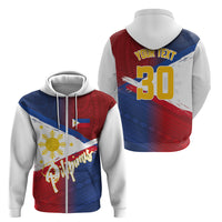 Philippines Basketball Custom Zip Hoodie Pilipinas Tribal Pattern