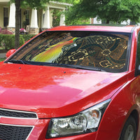 Papua New Guinea and Indonesia Batik Auto Sun Shade Bird of Paradise with Tribal Batik Patterns