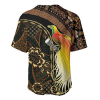 Papua New Guinea and Indonesia Batik Baseball Jersey Bird of Paradise with Tribal Batik Patterns