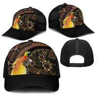 Papua New Guinea and Indonesia Batik Baseball Net Cap Bird of Paradise with Tribal Batik Patterns