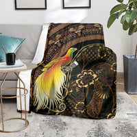 Papua New Guinea and Indonesia Batik Blanket Bird of Paradise with Tribal Batik Patterns