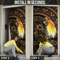 Papua New Guinea and Indonesia Batik Door Cover Bird of Paradise with Tribal Batik Patterns