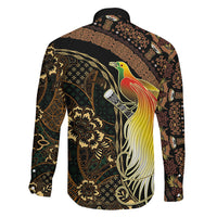 Papua New Guinea and Indonesia Batik Family Matching Off The Shoulder Long Sleeve Dress and Hawaiian Shirt Bird of Paradise with Tribal Batik Patterns LT03 Son's Shirt Multicolor - Polynesian Pride