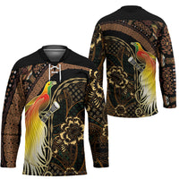 Papua New Guinea and Indonesia Batik Hockey Jersey Bird of Paradise with Tribal Batik Patterns