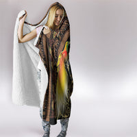 Papua New Guinea and Indonesia Batik Hooded Blanket Bird of Paradise with Tribal Batik Patterns