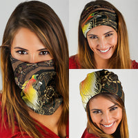 Papua New Guinea and Indonesia Batik Neck Gaiter Bird of Paradise with Tribal Batik Patterns