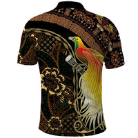 Papua New Guinea and Indonesia Batik Polo Shirt Bird of Paradise with Tribal Batik Patterns