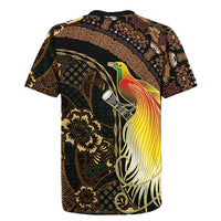 Papua New Guinea and Indonesia Batik Rugby Jersey Bird of Paradise with Tribal Batik Patterns