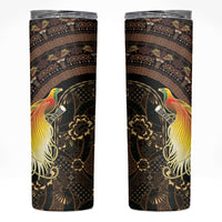 Papua New Guinea and Indonesia Batik Skinny Tumbler Bird of Paradise with Tribal Batik Patterns