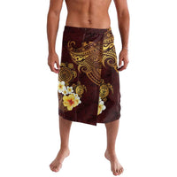 Polynesian Turtle Lavalava Plumeria Hibiscus Pattern Oxblood LT03 Oxblood - Polynesian Pride