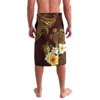Polynesian Turtle Lavalava Plumeria Hibiscus Pattern Oxblood LT03 - Polynesian Pride