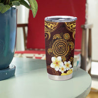 Polynesian Turtle Tumbler Cup Plumeria Hibiscus Pattern Oxblood LT03 - Polynesian Pride