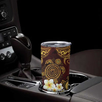 Polynesian Turtle Tumbler Cup Plumeria Hibiscus Pattern Oxblood LT03 - Polynesian Pride