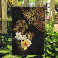 Polynesian Turtle Garden Flag Plumeria Hibiscus Pattern Black Color LT03 Garden Flag Black - Polynesian Pride