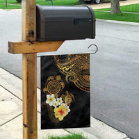 Polynesian Turtle Garden Flag Plumeria Hibiscus Pattern Black Color LT03 - Polynesian Pride