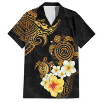 Polynesian Turtle Hawaiian Shirt Plumeria Hibiscus Pattern Black Color LT03 Black - Polynesian Pride