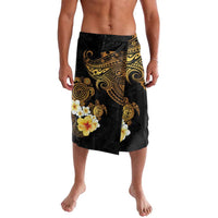 Polynesian Turtle Lavalava Plumeria Hibiscus Pattern Black Color LT03 Black - Polynesian Pride