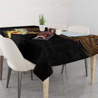 Polynesian Turtle Tablecloth Plumeria Hibiscus Pattern Black Color LT03 - Polynesian Pride