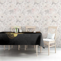 Polynesian Turtle Tablecloth Plumeria Hibiscus Pattern Black Color LT03 - Polynesian Pride