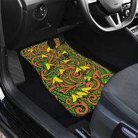 New Zealand Kowhai Flowers Car Mats Maori Koru Pattern LT03 - Polynesian Pride