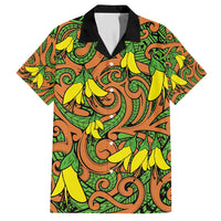 New Zealand Kowhai Flowers Hawaiian Shirt Maori Koru Pattern LT03 Orange - Polynesian Pride