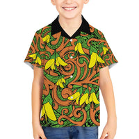 New Zealand Kowhai Flowers Hawaiian Shirt Maori Koru Pattern LT03 - Polynesian Pride