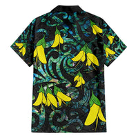 New Zealand Kowhai Flowers Hawaiian Shirt Maori Koru Pattern With Paua Shell Style LT03 - Polynesian Pride