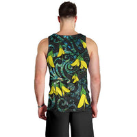 New Zealand Kowhai Flowers Men Tank Top Maori Koru Pattern With Paua Shell Style LT03 - Polynesian Pride