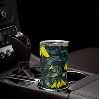 New Zealand Kowhai Flowers Tumbler Cup Maori Koru Pattern With Paua Shell Style LT03 - Polynesian Pride