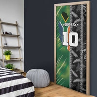 Custom Aotearoa South Africa Rugby Freedom Cup Door Cover Maori Silver Fern Art and Sporty Flag SA - Polynesian Pride