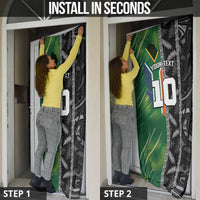 Custom Aotearoa South Africa Rugby Freedom Cup Door Cover Maori Silver Fern Art and Sporty Flag SA - Polynesian Pride