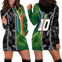 Custom Aotearoa South Africa Rugby Freedom Cup Hoodie Dress Maori Silver Fern Art and Sporty Flag SA - Polynesian Pride