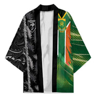 Custom Aotearoa South Africa Rugby Freedom Cup Kimono Maori Silver Fern Art and Sporty Flag SA - Polynesian Pride