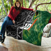 Custom Aotearoa South Africa Rugby Freedom Cup Quilt Maori Silver Fern Art and Sporty Flag SA - Polynesian Pride