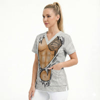Samoan Tatau Scrub Top Tattoo Reveal Effect