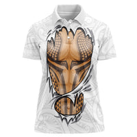 Hawaiian Kakau Women Polo Shirt Aquaman Tattoo Reveal Effect
