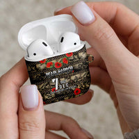 Pearl Harbor Remembrance Day AirPods Case Memories of December 7 with Red Poppy Lei - Polynesian Pride