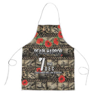 Pearl Harbor Remembrance Day Apron Memories of December 7 with Red Poppy Lei LT03 Beige - Polynesian Pride