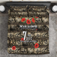 Pearl Harbor Remembrance Day Bedding Set Memories of December 7 with Red Poppy Lei LT03 Beige - Polynesian Pride
