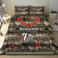 Pearl Harbor Remembrance Day Bedding Set Memories of December 7 with Red Poppy Lei LT03 - Polynesian Pride