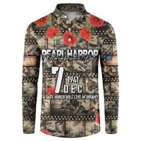 Pearl Harbor Remembrance Day Personalized Button Sweatshirt Memories of December 7 with Red Poppy Lei LT03 Beige - Polynesian Pride