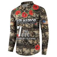 Pearl Harbor Remembrance Day Personalized Button Sweatshirt Memories of December 7 with Red Poppy Lei LT03 - Polynesian Pride