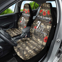 Pearl Harbor Remembrance Day Car Seat Cover Memories of December 7 with Red Poppy Lei - Polynesian Pride