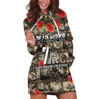 Pearl Harbor Remembrance Day Personalized Hoodie Dress Memories of December 7 with Red Poppy Lei - Polynesian Pride