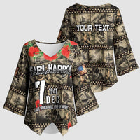 Pearl Harbor Remembrance Day Personalized Kimono Sleeve Blouse Memories of December 7 with Red Poppy Lei LT03 - Polynesian Pride