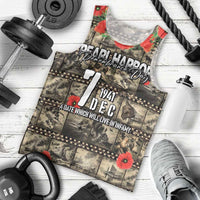 Pearl Harbor Remembrance Day Personalized Men Tank Top Memories of December 7 with Red Poppy Lei - Polynesian Pride