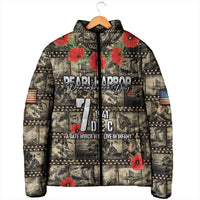 Pearl Harbor Remembrance Day Personalized Padded Jacket Memories of December 7 with Red Poppy Lei LT03 - Polynesian Pride