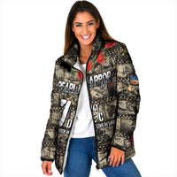 Pearl Harbor Remembrance Day Personalized Padded Jacket Memories of December 7 with Red Poppy Lei LT03 Women Beige - Polynesian Pride