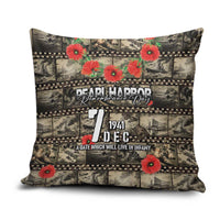 Pearl Harbor Remembrance Day Pillow Cover Memories of December 7 with Red Poppy Lei - Polynesian Pride