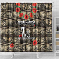 Pearl Harbor Remembrance Day Shower Curtain Memories of December 7 with Red Poppy Lei - Polynesian Pride